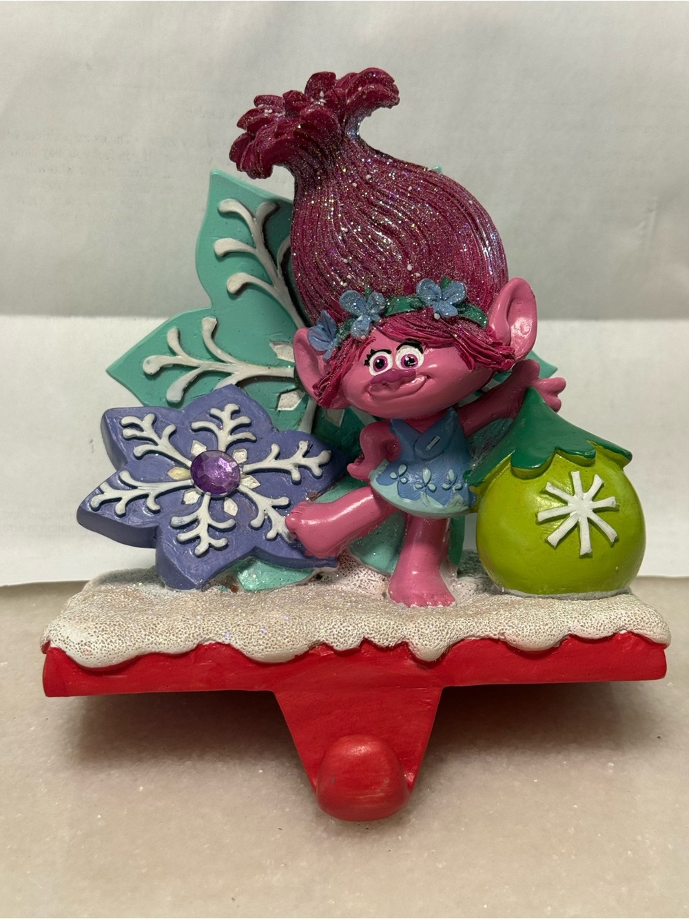 Dreamwork’s Trolls Stocking Holder - Branch or Poppy Size: 5.5" H Resin